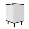 Manhattan Comfort Mosholu Nightstand, White and Nut Brown 302AMC227